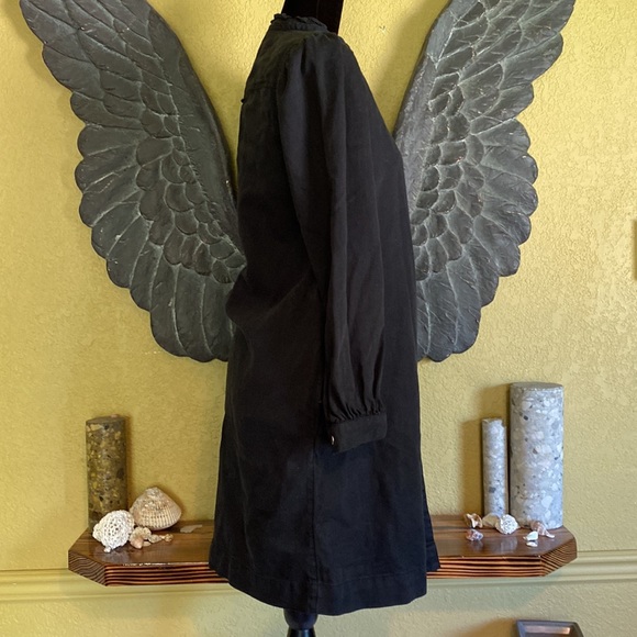 Gap Long Black Denim Button Down Coat - Picture 7 of 11